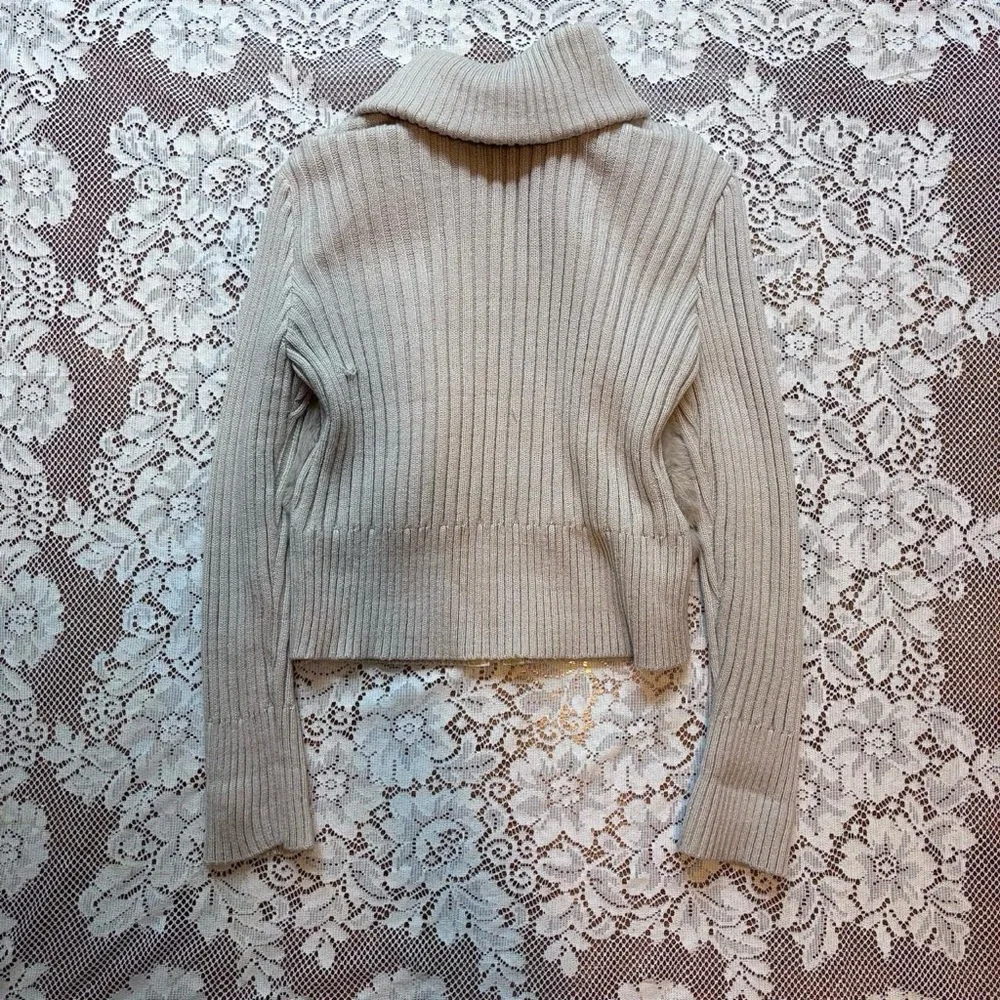 Beige Fur Ribbed Jacket - Picture 2 of 5